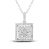 Thumbnail Image 1 of Diamond Pendant Necklace 1/2 ct tw Princess/Round 10K White Gold 18&quot;