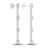 Thumbnail Image 3 of Lab-Created Diamond Drop Earrings 2 ct tw Pear/Round 14K White Gold