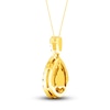 Thumbnail Image 2 of Lab-Created Diamond Pendant Necklace 3/4 ct tw Pear/Round 14K Yellow Gold