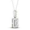 Thumbnail Image 1 of Lab-Created Diamond Pendant Necklace 1-1/2 ct tw Round/Emerald 14K White Gold