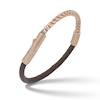 Thumbnail Image 1 of Marco Dal Maso Men's Brown Leather Bracelet Sterling Silver/18K Rose Gold-Plated 8&quot;