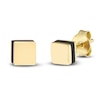 Thumbnail Image 1 of Square Stud Earrings Black Enamel 14K Yellow Gold