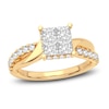 Thumbnail Image 0 of Diamond Engagement Ring 1-1/4 ct tw Princess/Round 14K Yellow Gold