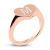 Thumbnail Image 1 of Juliette Maison Diamond Initial Heart Signet Ring 1/15 ct tw Round 10K Rose Gold
