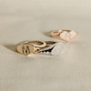 Thumbnail Image 3 of Juliette Maison Diamond Initial Heart Signet Ring 1/15 ct tw Round 10K Rose Gold