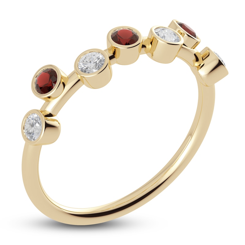 Main Image 2 of Juliette Maison Natural Garnet & Natural White Sapphire Ring 10K Yellow Gold