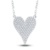 Thumbnail Image 1 of Shy Creation Diamond Heart Pendant Necklace 1/5 ct tw Round 14K White Gold 18&quot;