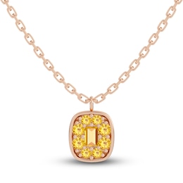 Juliette Maison Natural Citrine Pendant Necklace 10K Rose Gold