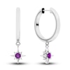 Thumbnail Image 0 of Juliette Maison Natural Amethyst Starburst Drop Earrings 10K White Gold