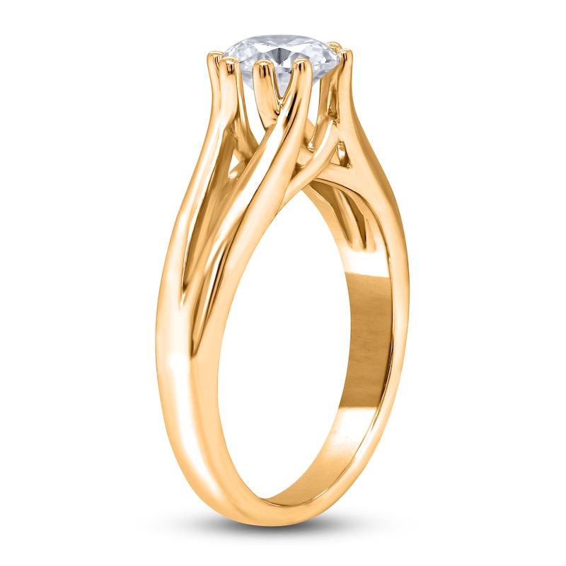 Main Image 2 of Diamond Solitaire Ring 1 ct tw Round 14K Yellow Gold (I/I2)