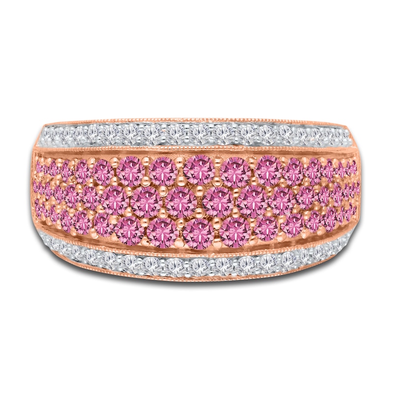 Main Image 3 of Kallati Round-Cut Natural Pink Sapphire Ring 3/8 ct tw Diamonds 14K Rose Gold