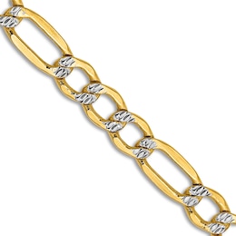 Figaro Semi-Solid Chain Necklace 14K Yellow Gold 24&quot; 5.25mm