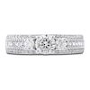 Thumbnail Image 2 of Diamond 3-Stone Engagement Ring 1-1/4 ct tw Round/Princess 14K White Gold