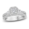 Thumbnail Image 0 of Diamond Bridal Set 1/2 ct tw Round/Emerald 14K White Gold