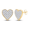 Thumbnail Image 1 of Diamond Heart Stud Earrings 1/2 ct tw Round 14K Yellow Gold