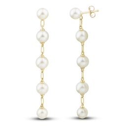 Freshwater Cultured Pearl Drop Earrings 14K Yellow Gold 5.5mm