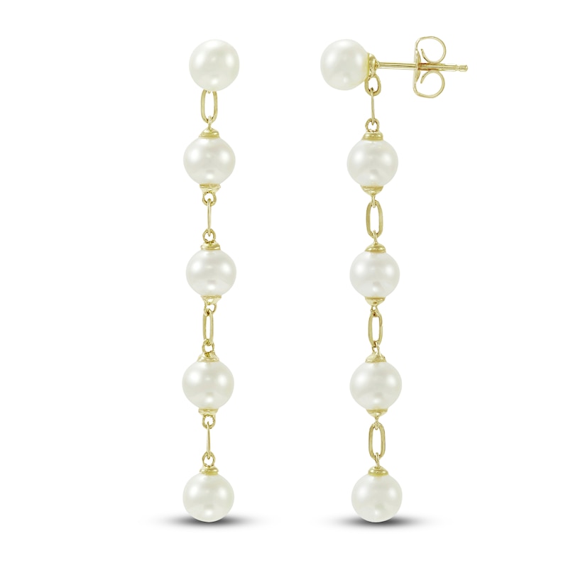 Main Image 3 of Freshwater Cultured Pearl Drop Earrings 14K Yellow Gold 5.5mm