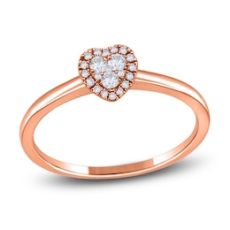 Diamond Promise Ring 1/8 ct tw Round 14K Rose Gold