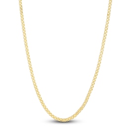 Hollow Bismark Chain Necklace 14K Yellow Gold 20&quot; 2.45mm