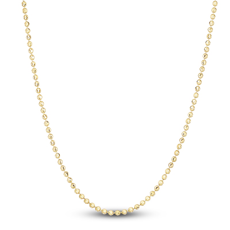 Beaded Chain Necklace 14K Yellow Gold 20" 2.0mm