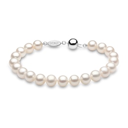 Yoko London White Freshwater Cultured Pearl Bracelet 18K White Gold 7.5&quot;