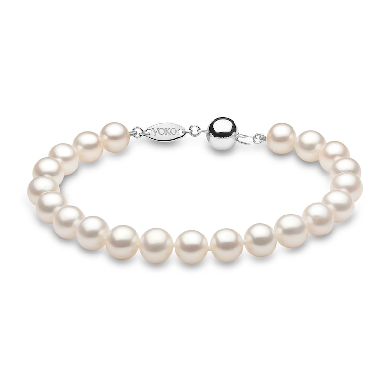 Main Image 1 of Yoko London White Freshwater Cultured Pearl Bracelet 18K White Gold 7.5&quot;