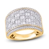 Thumbnail Image 0 of Diamond Ring 1-1/2 ct tw Round/Baguette 14K Yellow Gold