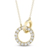 Thumbnail Image 1 of Shy Creation Diamond Interlocking Circles Necklace 1/2 ct tw 14K Yellow Gold 18&quot; SC22008565