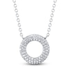 Thumbnail Image 1 of Shy Creation Diamond Open Circle Necklace 1/5 ct tw 14K White Gold 18&quot; SC55024580