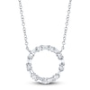 Thumbnail Image 0 of Shy Creation Baguette & Round-Cut Diamond Circle Necklace 1/4 ct tw 14K White Gold 18" SC55008725