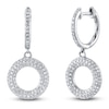 Thumbnail Image 0 of Shy Creation Diamond Open Circle Dangle Hoop Earrings 3/8 ct tw 14K White Gold SC55024577