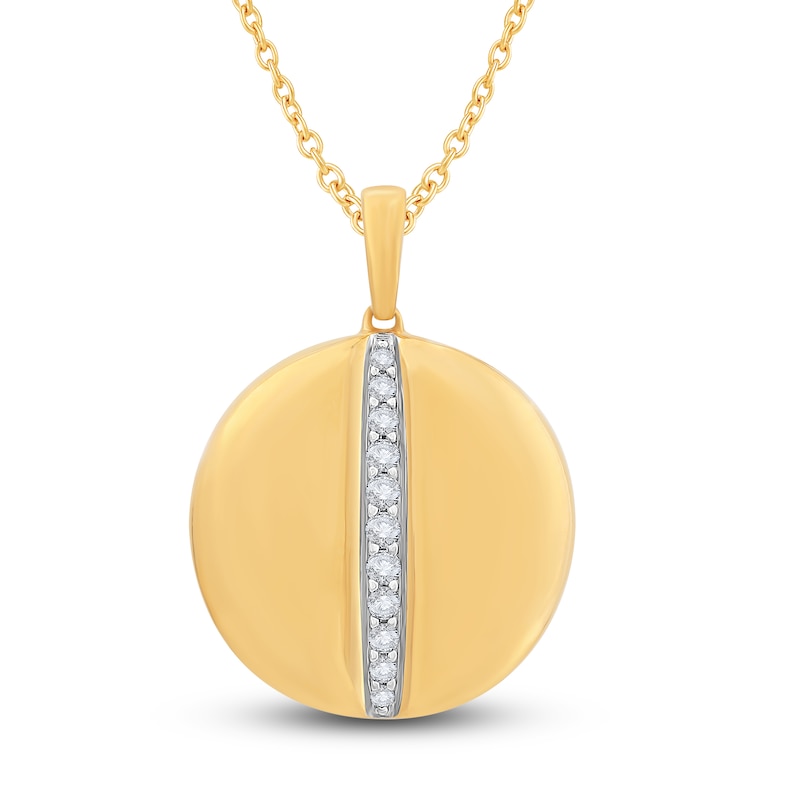 Diamond Circle Pendant Necklace 1 6 Ct Tw Round 14k Yellow Gold 18 Jared