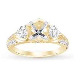 Diamond Engagement Ring Setting 1 ct tw Round 18K Yellow Gold