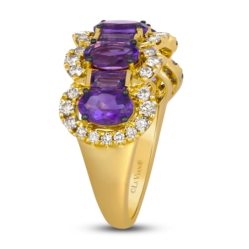 Main Image 2 of Le Vian Natural Amethyst & Diamond Ring 5/8 ct tw 14K Honey Gold