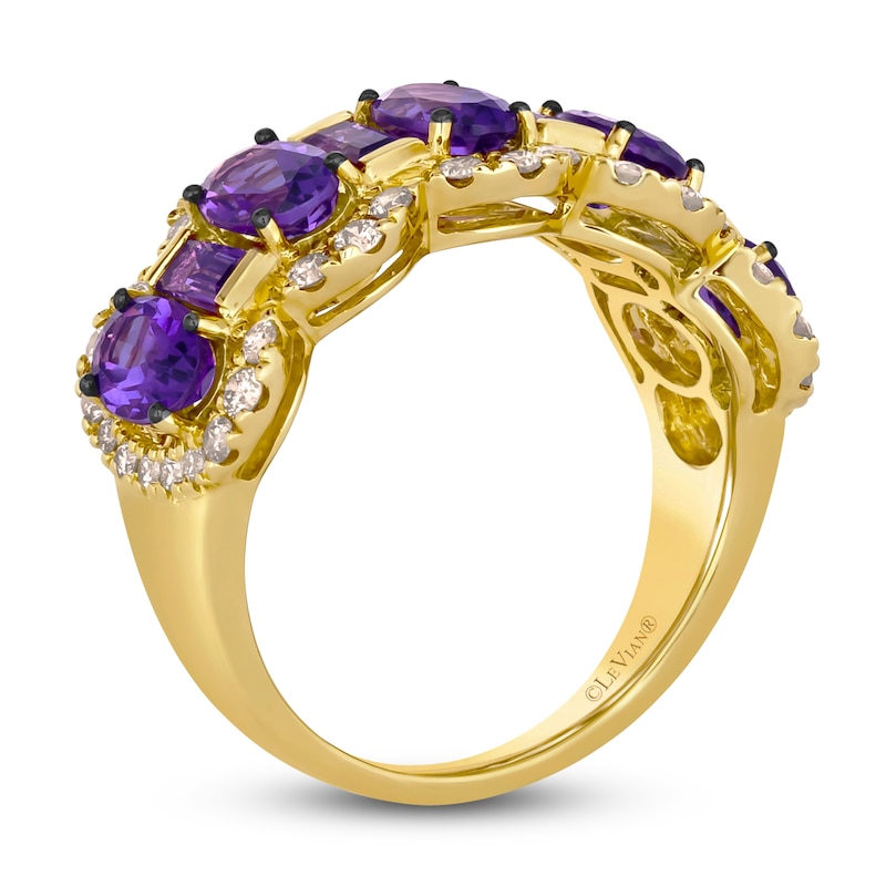 Main Image 3 of Le Vian Natural Amethyst & Diamond Ring 5/8 ct tw 14K Honey Gold