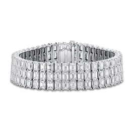 Jared Atelier X Shy Emerald-Cut Diamond Tennis Bracelet 42-7/8 ct tw 18K White Gold 7&quot;
