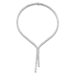 Jared Atelier X Shy Emerald-Cut Diamond Lariat Necklace 34-3/4 ct tw 18K White Gold 16&quot;