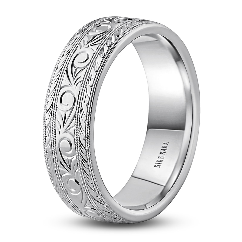 Kirk Kara Men's Engraved Wedding Band 18K White Gold | Jared