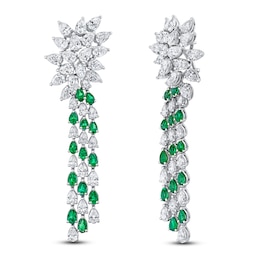 Jared Atelier X Shy Natural Emerald & Diamond Earrings 14-1/2 carats Platinum