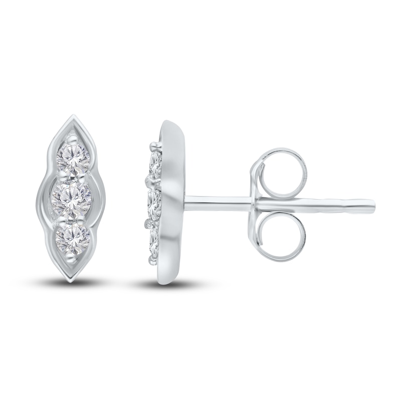 Main Image 1 of Kallati Round-Cut Diamond Stud Earrings 1/6 ct tw 14K White Gold