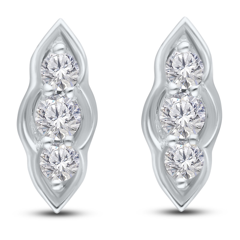 Main Image 2 of Kallati Round-Cut Diamond Stud Earrings 1/6 ct tw 14K White Gold