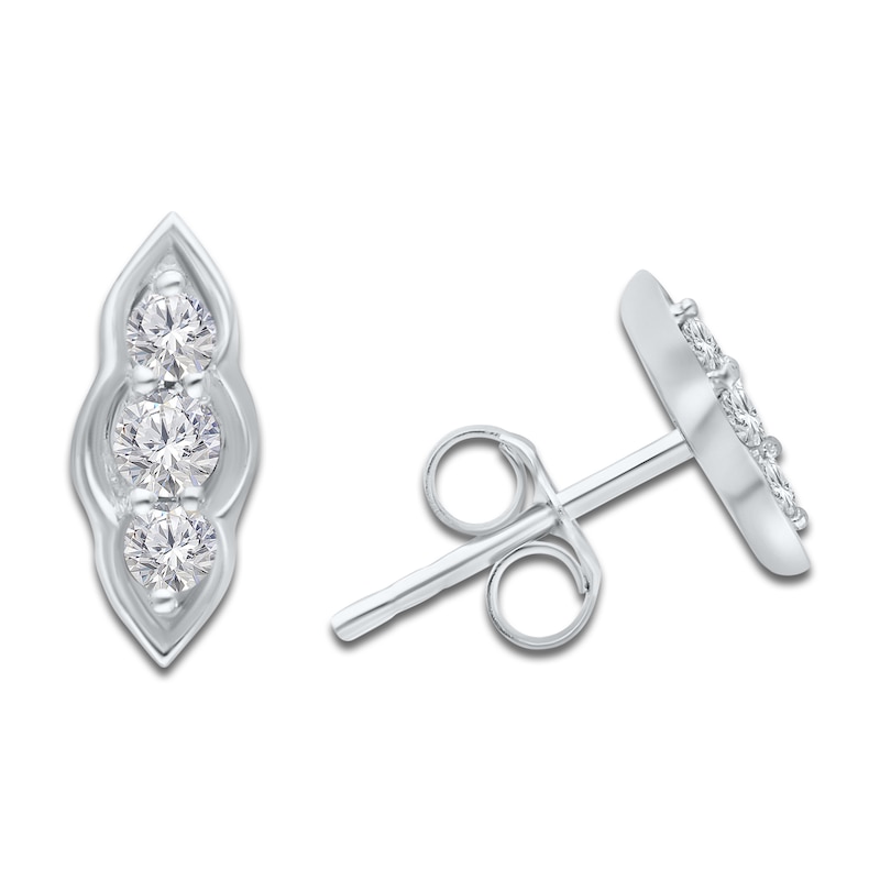 Main Image 3 of Kallati Round-Cut Diamond Stud Earrings 1/6 ct tw 14K White Gold