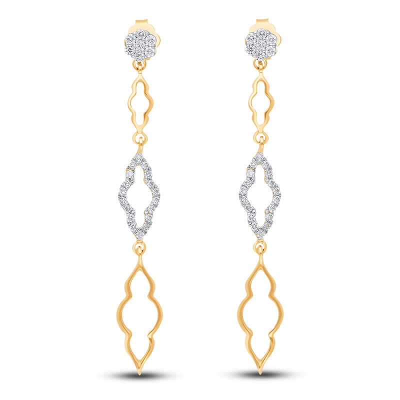 Main Image 1 of Kallati Diamond Drop Earrings 3/8 ct tw Round 14K Yellow Gold