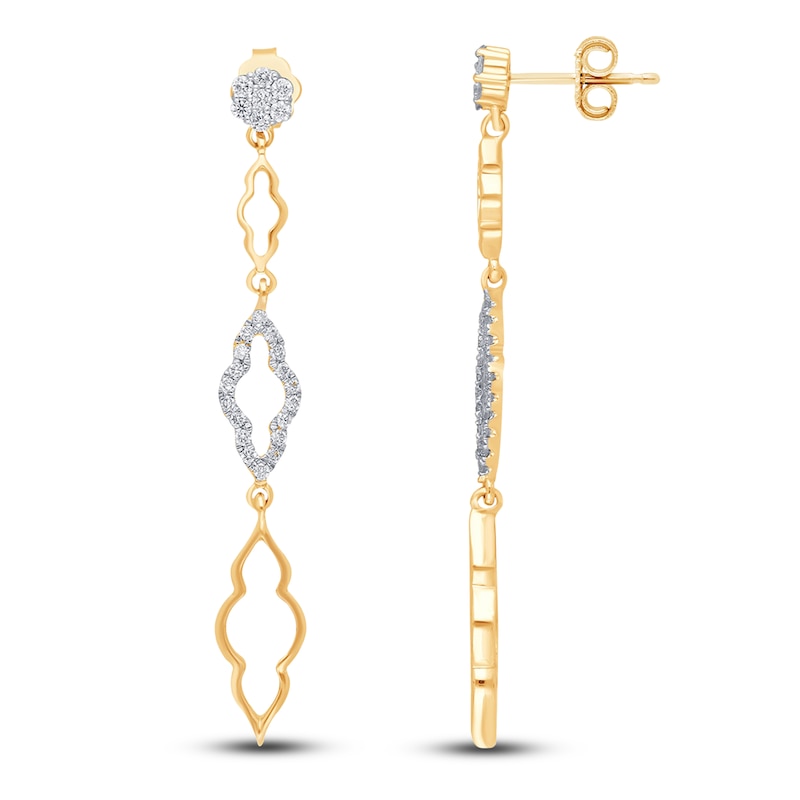 Main Image 2 of Kallati Diamond Drop Earrings 3/8 ct tw Round 14K Yellow Gold