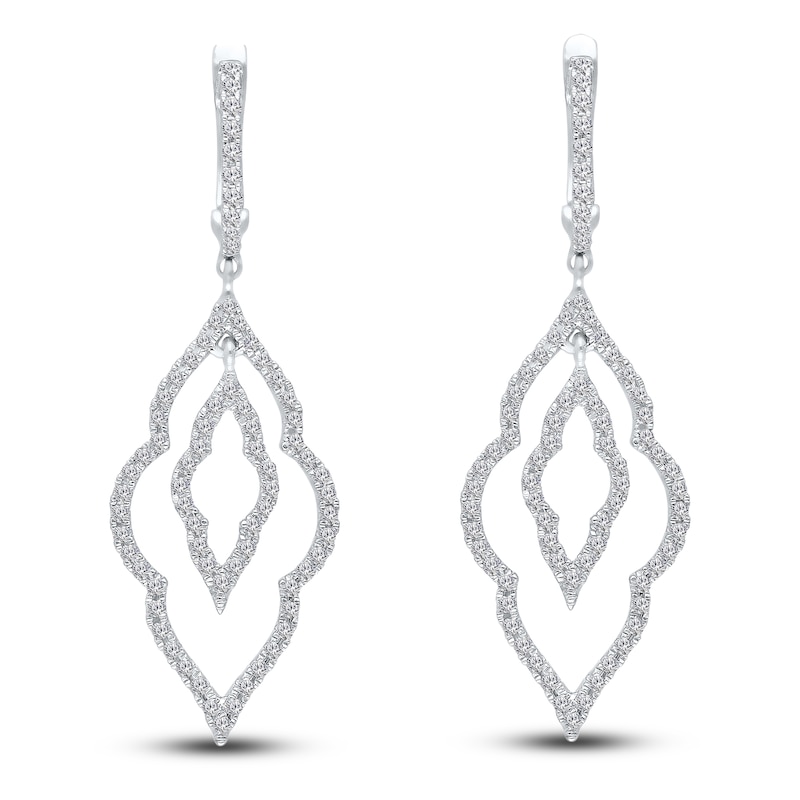 Main Image 1 of Kallati Diamond Arabesque Drop Earrings 7/8 ct tw Round 14K White Gold