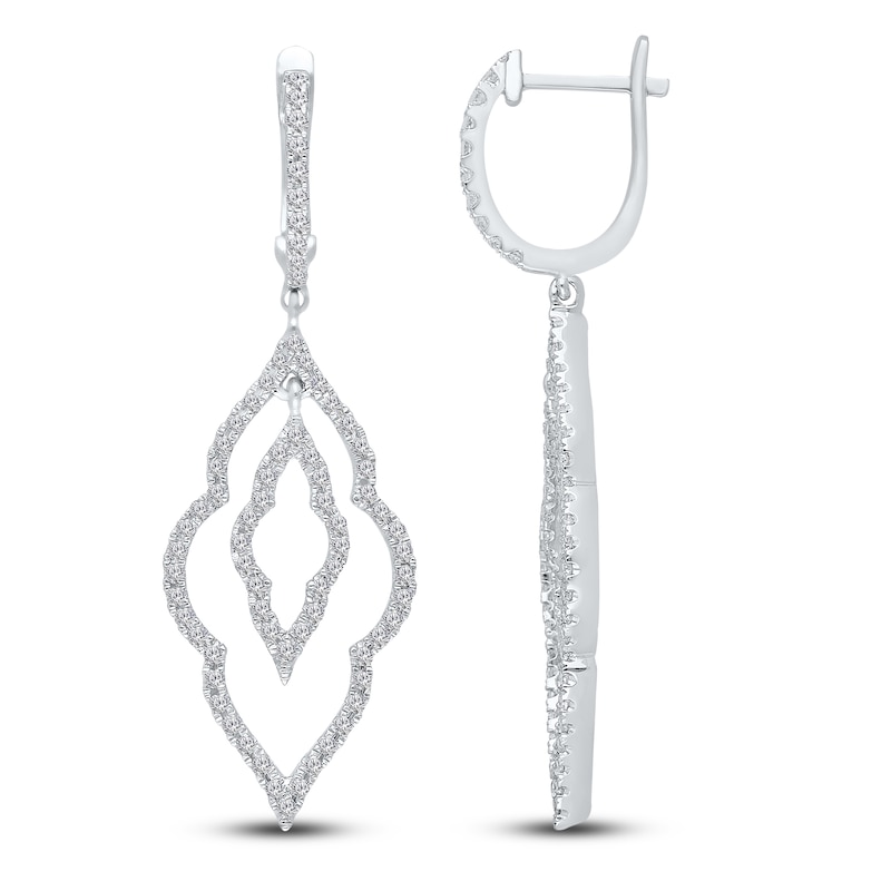 Main Image 2 of Kallati Diamond Arabesque Drop Earrings 7/8 ct tw Round 14K White Gold