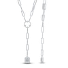 Thumbnail Image 1 of Kallati Baguette & Round-Cut Diamond Paperclip Necklace 3/4 ct tw 14K White Gold 16&quot;