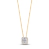 Thumbnail Image 3 of Kallati Baguette & Round-Cut Diamond Necklace 1/4 ct tw 14K Yellow Gold 18&quot;