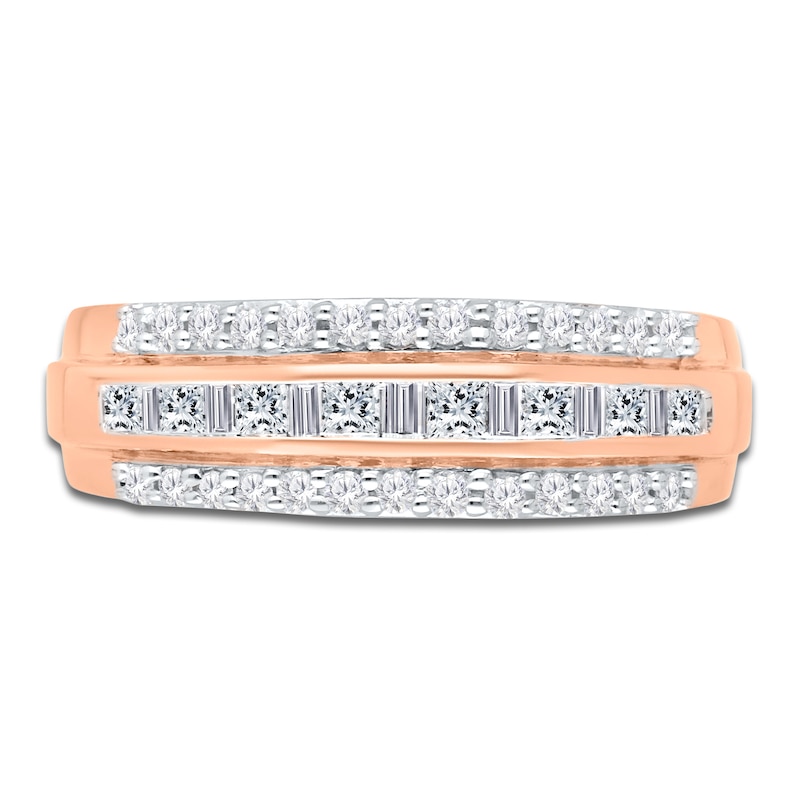 Main Image 2 of Kallati Princess, Baguette & Round-Cut Diamond Ring 1/2 ct tw 14K Rose Gold