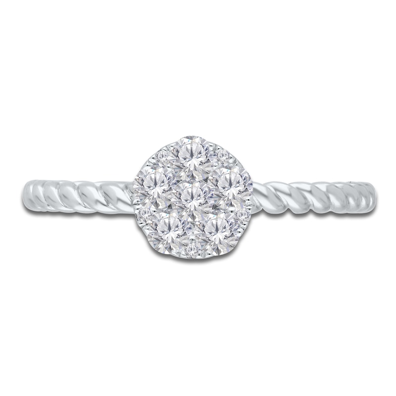 Main Image 2 of Kallati Multi-Diamond Circle Ring 3/8 ct tw Round 14K White Gold